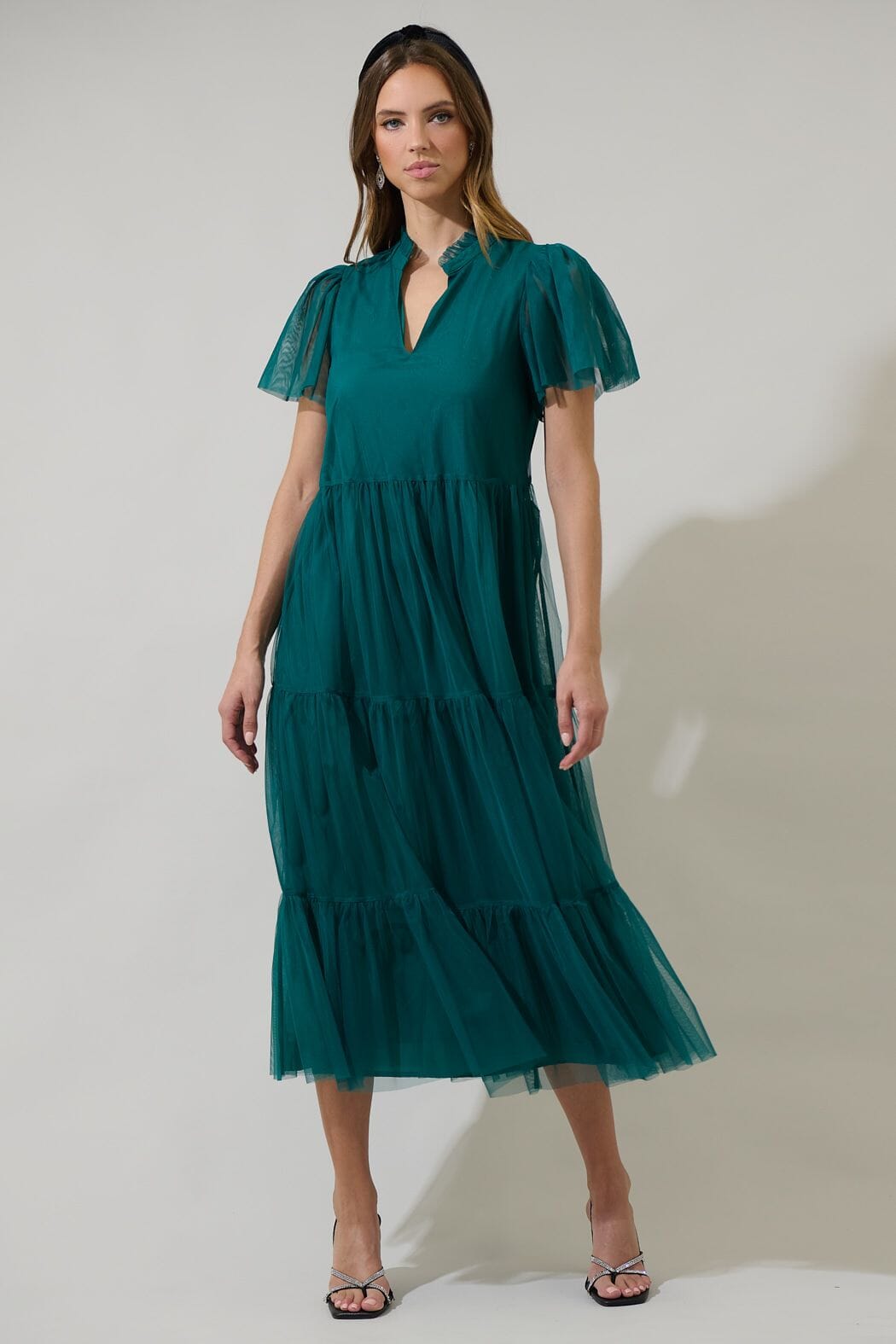 Emerald Tulle Midi Sugarlips