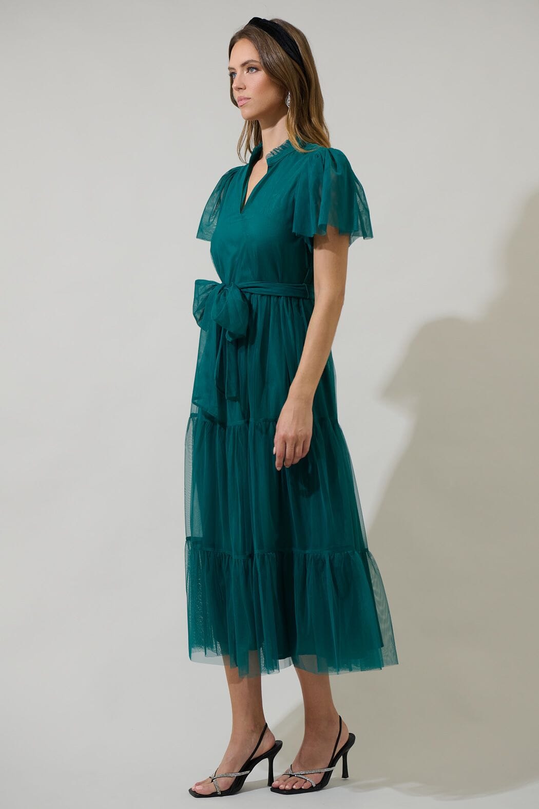 Emerald Tulle Midi Sugarlips