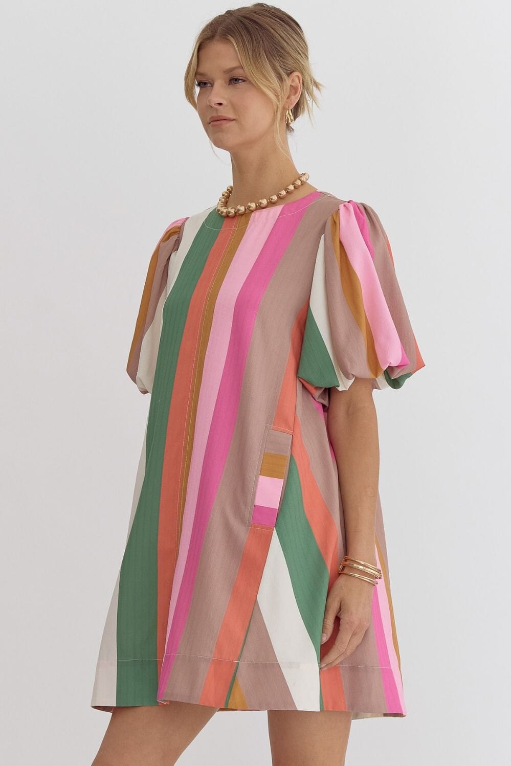 Fall Striped Shift Dress entro