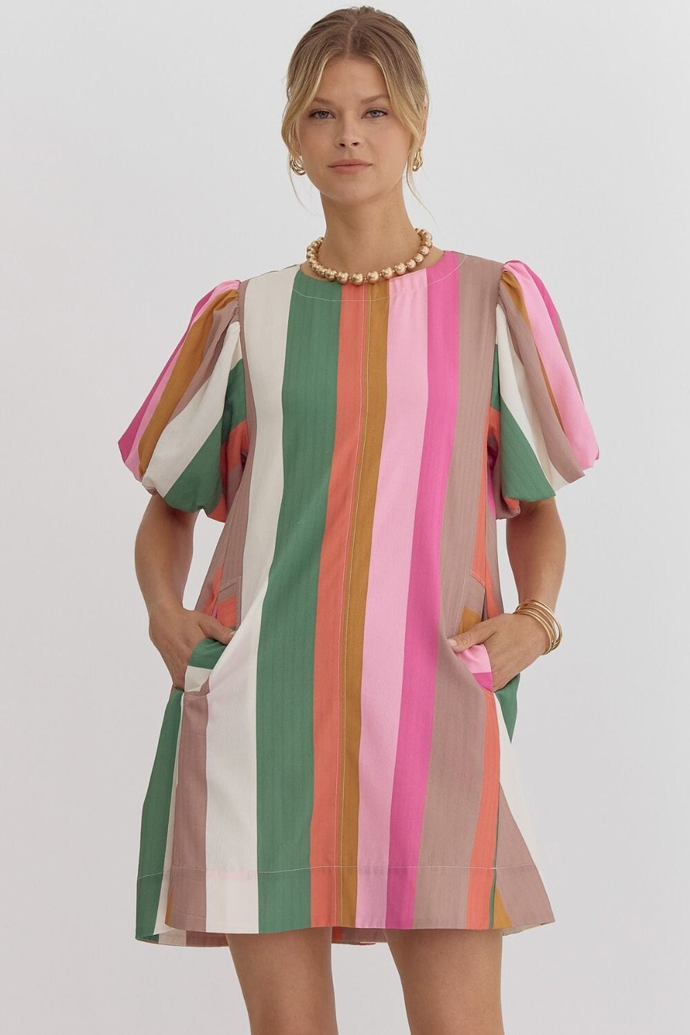 Fall Striped Shift Dress entro