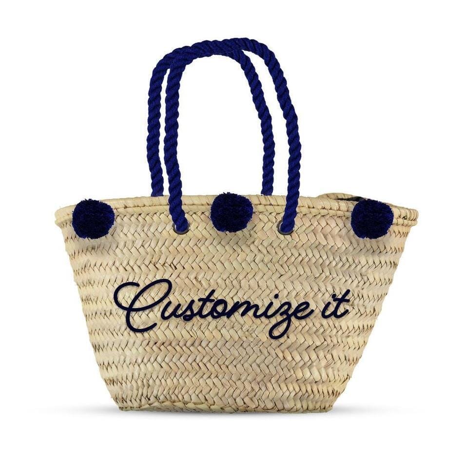 February 2024 Monogrammed French Market Bag with Pom Poms Handbags Marrakech Shop Designs