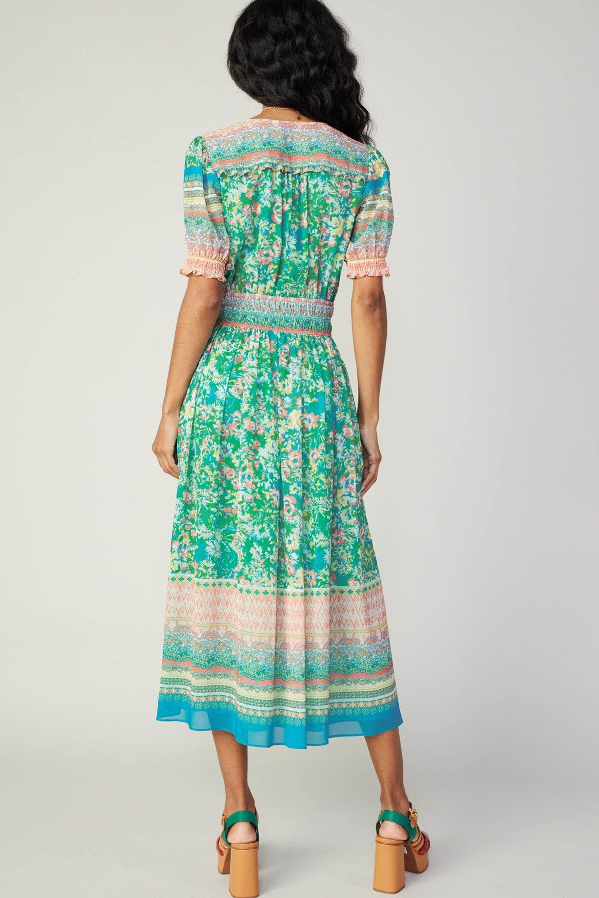 Floral Border Surplice Midi current air