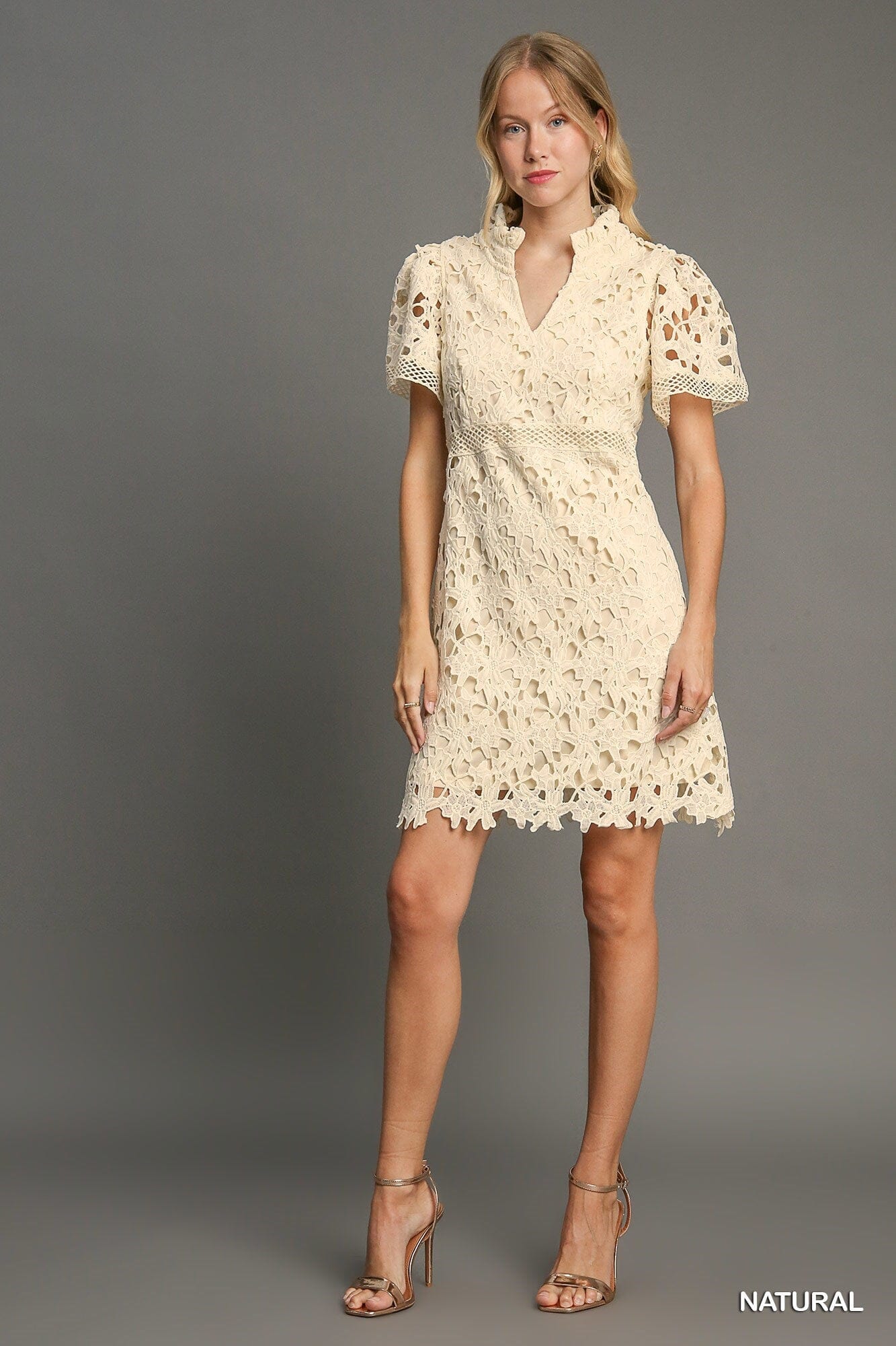 Floral Lace V-Neck Dress Umgee