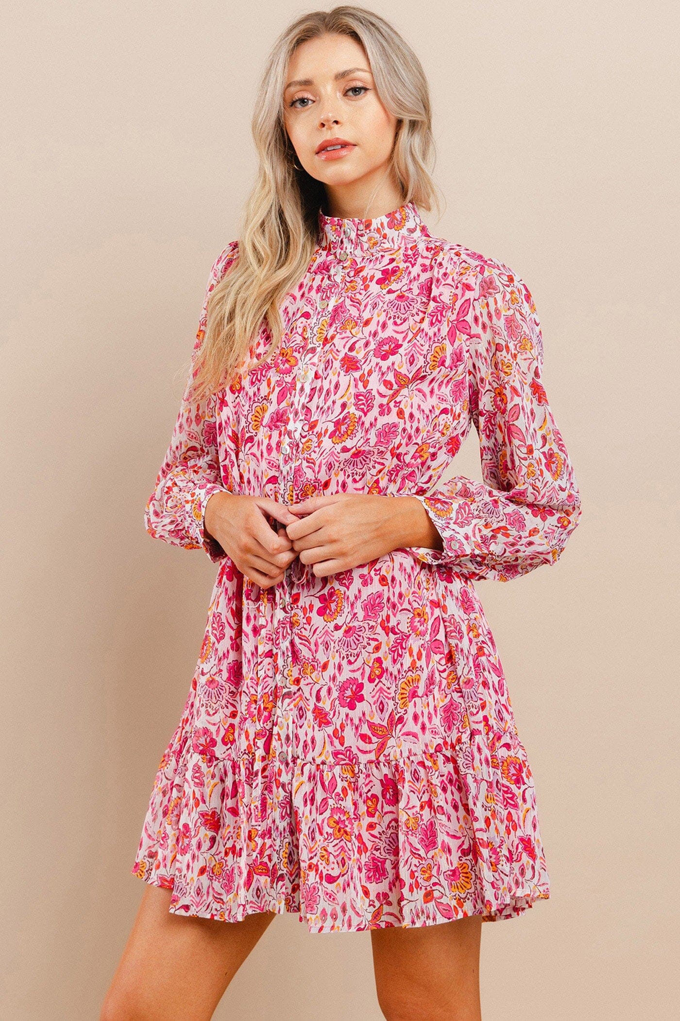 Floral Long Sleeve Dress TCEC