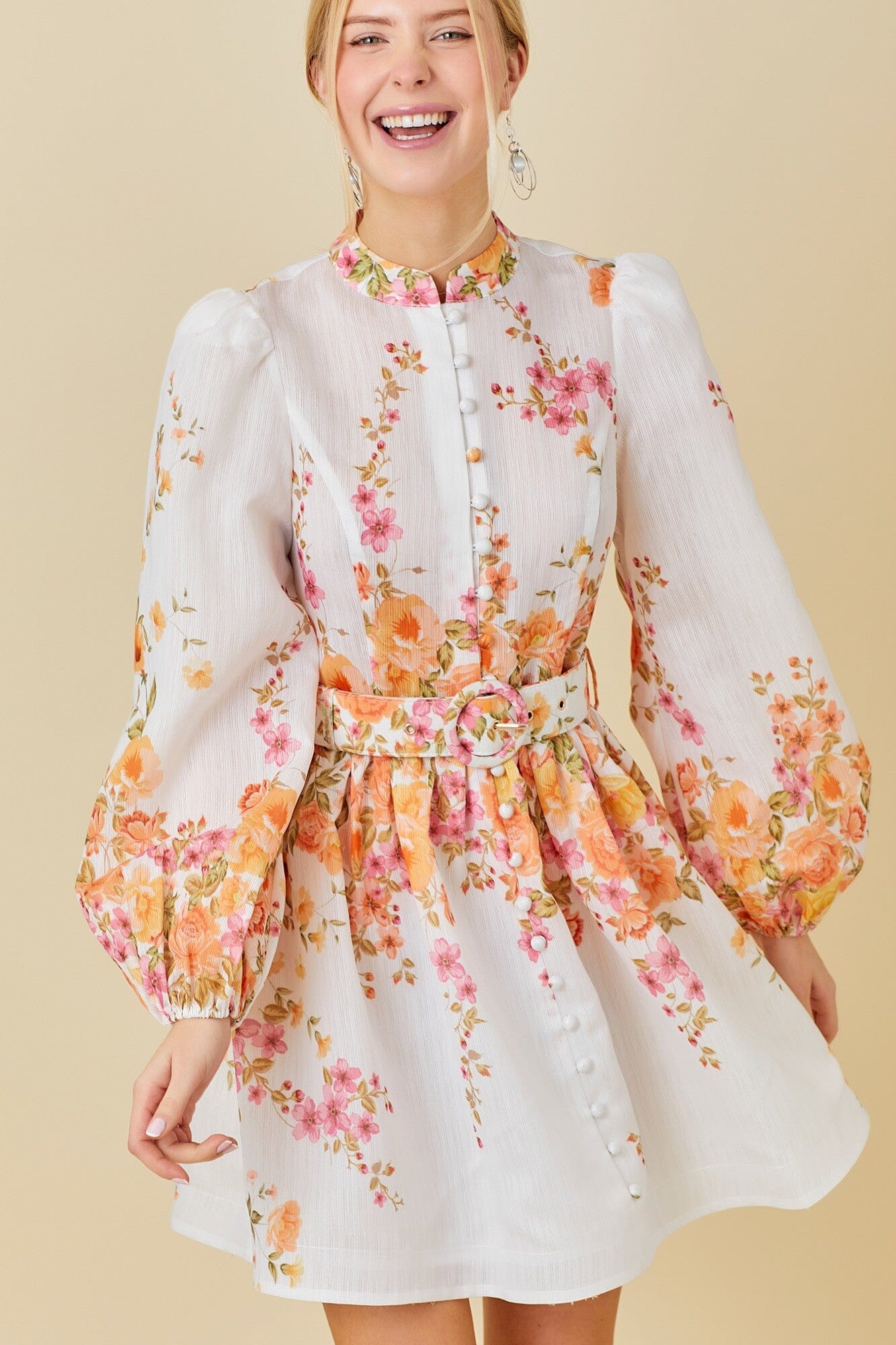 Floral Print Mini Dress Main Strip