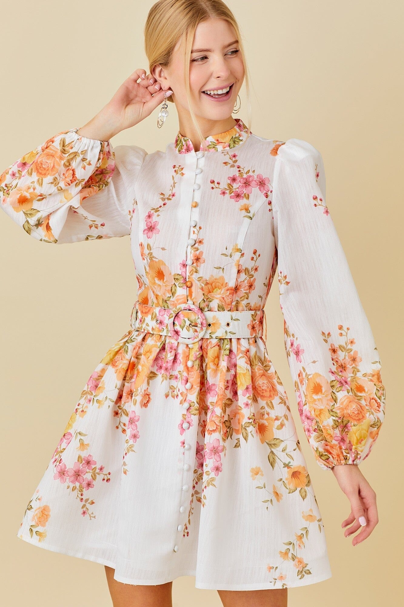 Floral Print Mini Dress Main Strip