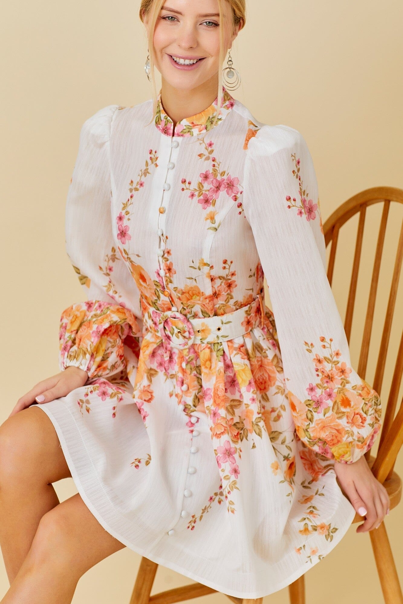 Floral Print Mini Dress Main Strip
