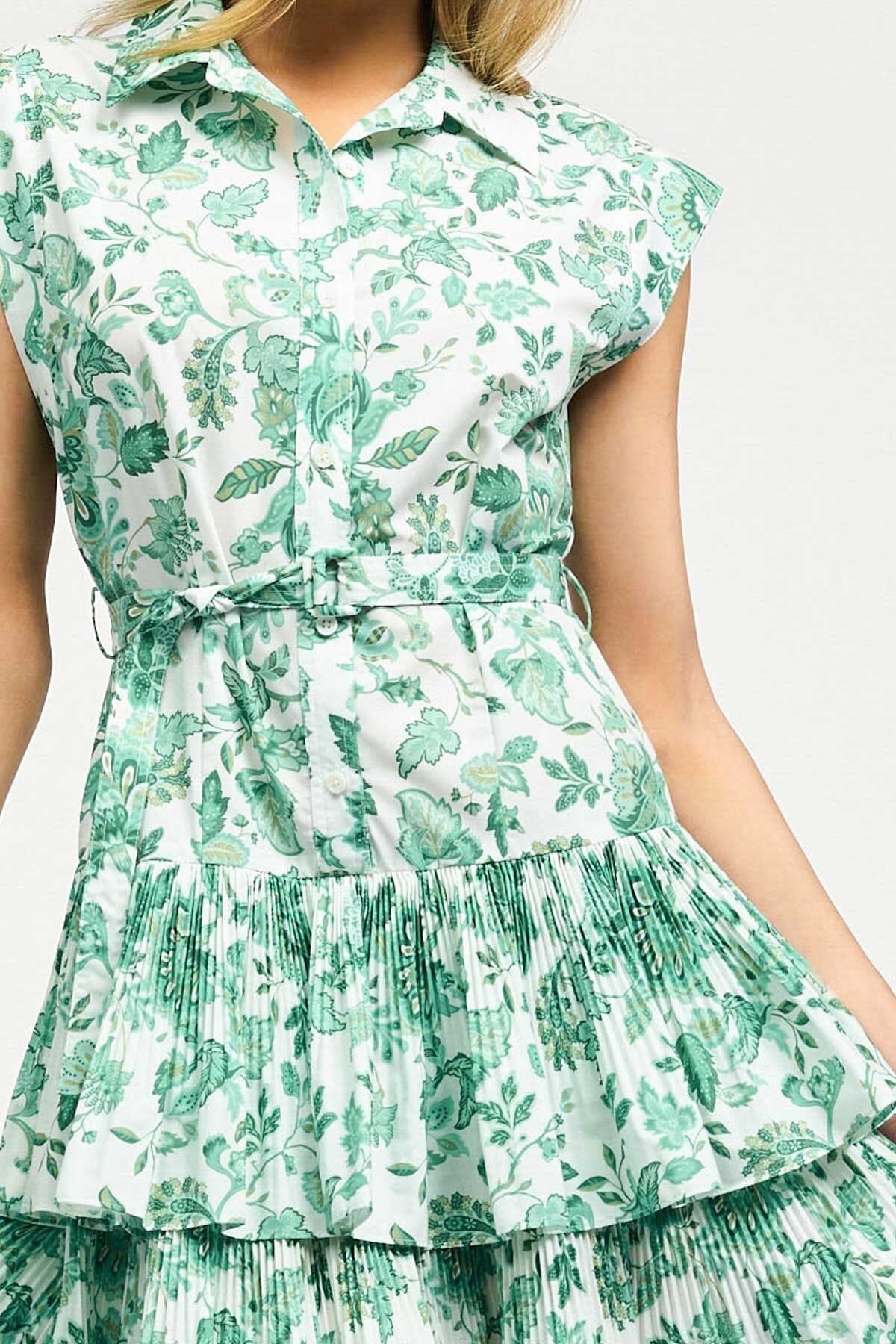 FLORAL PRINTED BUTTON DOWN MINI DRESS current air