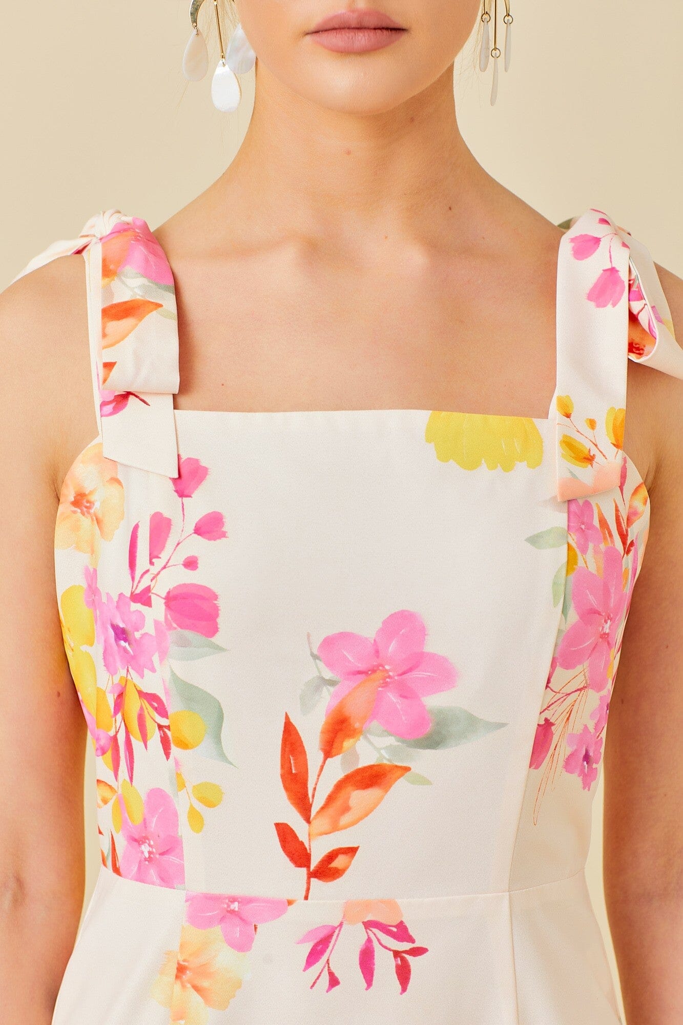 Floral Printed High-Low Ruffled Dress Ships Mid April Main Strip