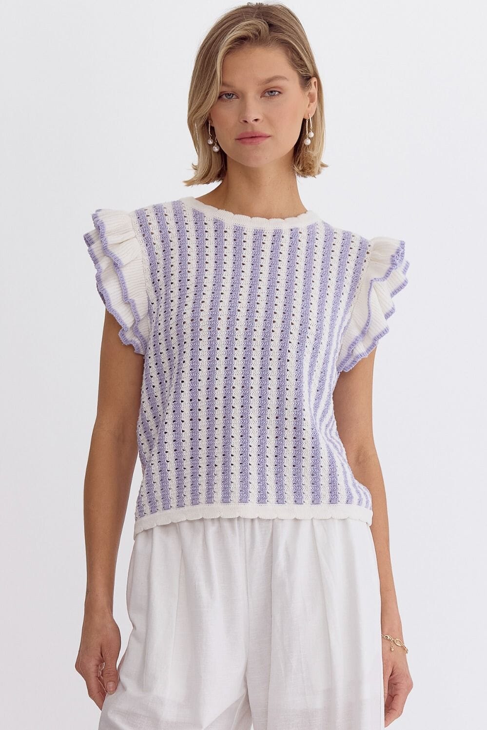 Flutter Sleeve Spring Sweater entro