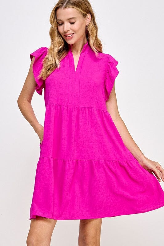 Flutter Sleeve Tiered Dress 2 hearts