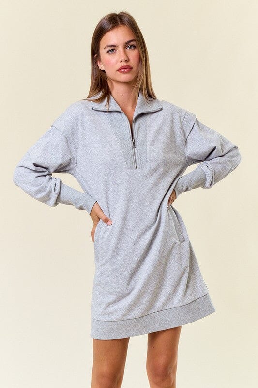 French Terry Quarter Zip Dress Doe & Rae