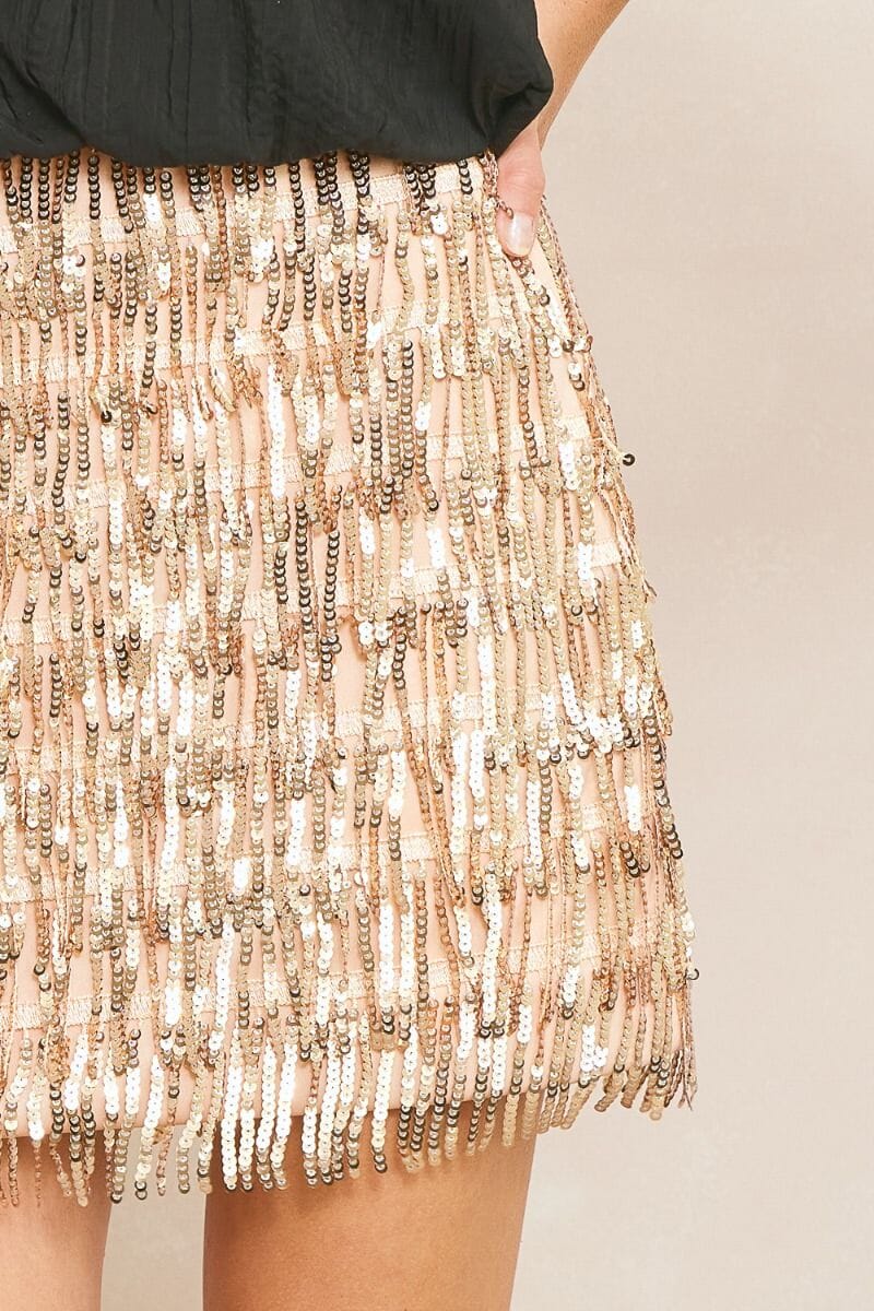 Fringe Pleated Skirt entro