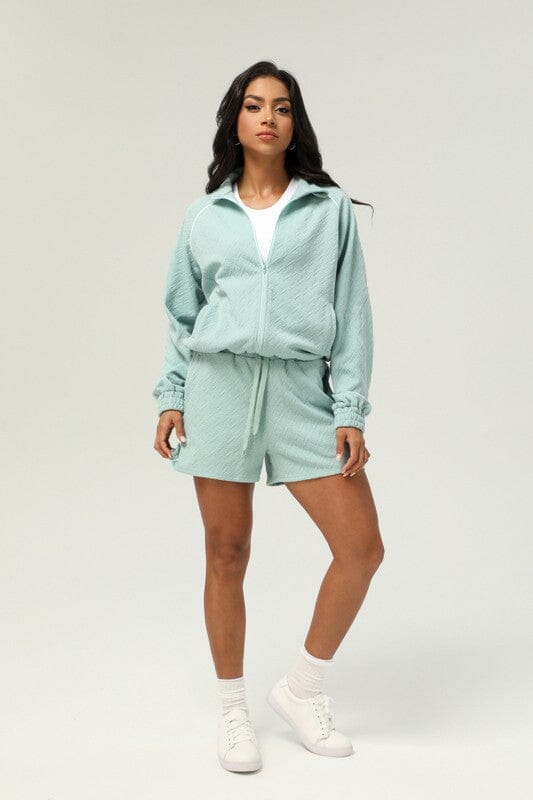 Full Zip Textured Set Asia Direct