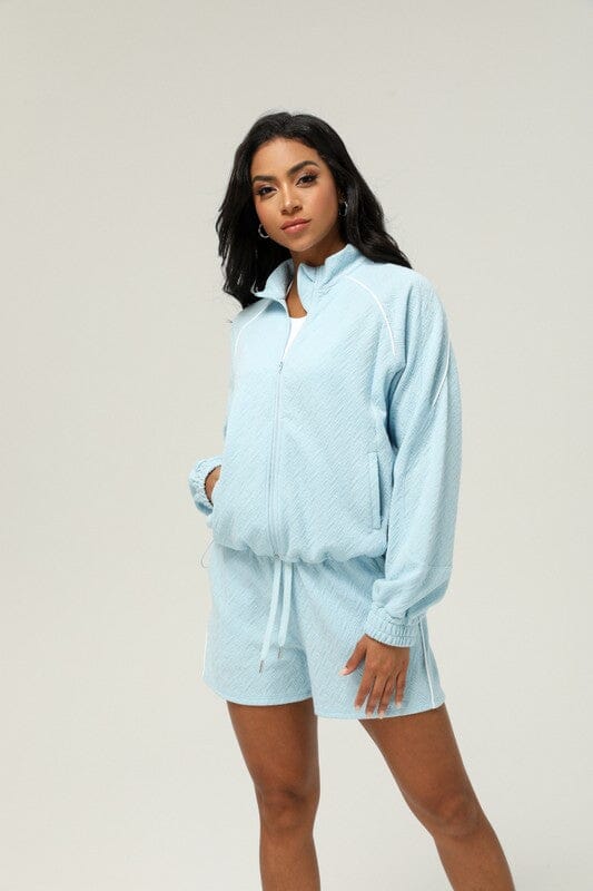 Full Zip Textured Set Asia Direct