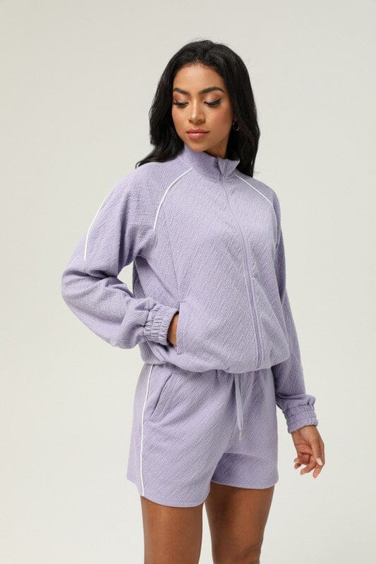 Full Zip Textured Set Asia Direct
