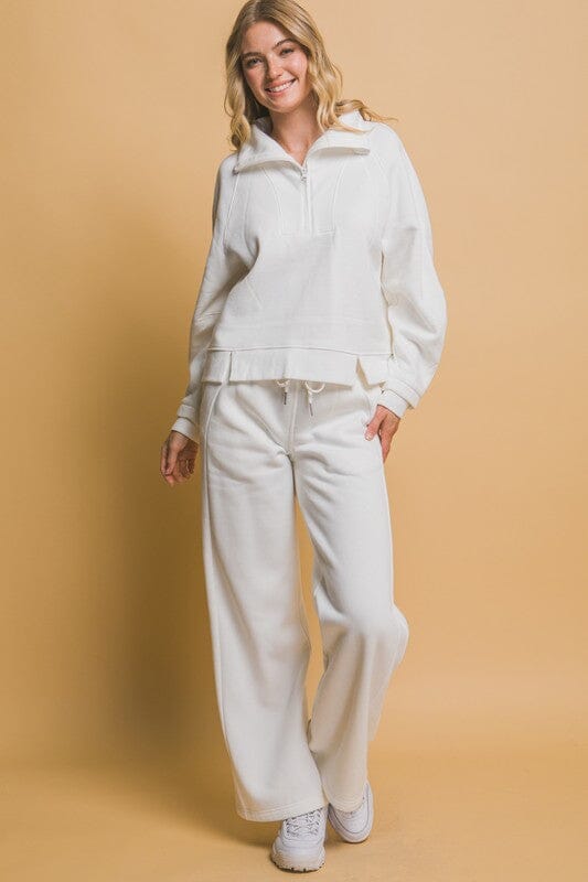 Funnel Neck Sweatshirt Set love tree