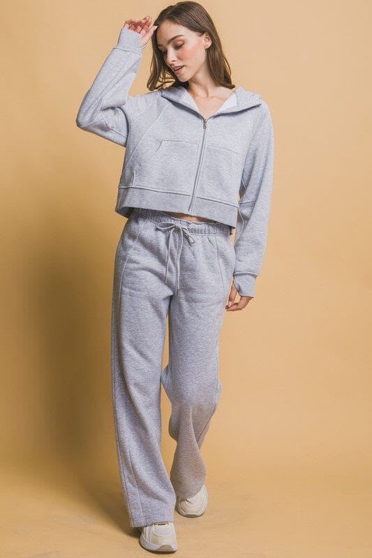 Funnel Neck Sweatshirt Set love tree