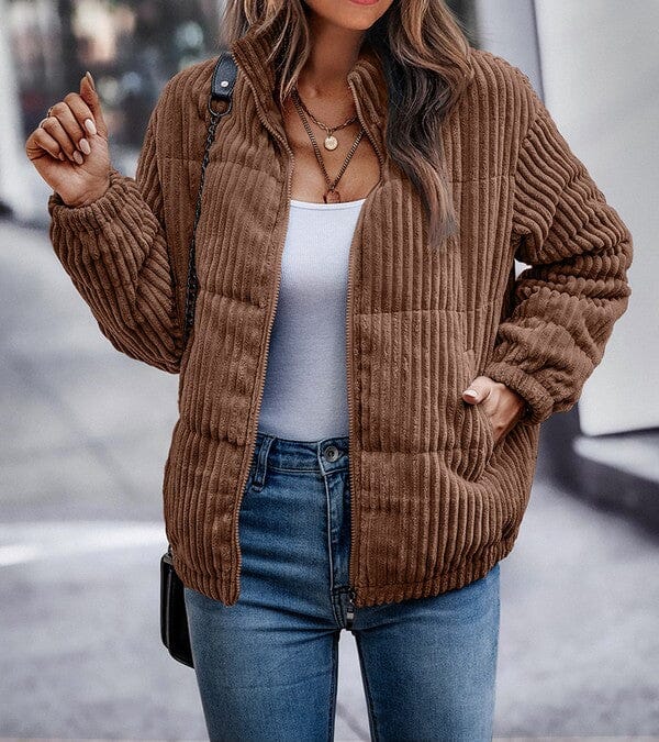 Fuzzy Striped Coat supreme fashion