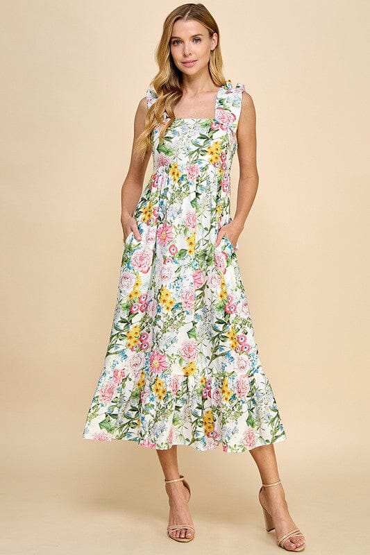 Garden Floral Midi Dress TCEC