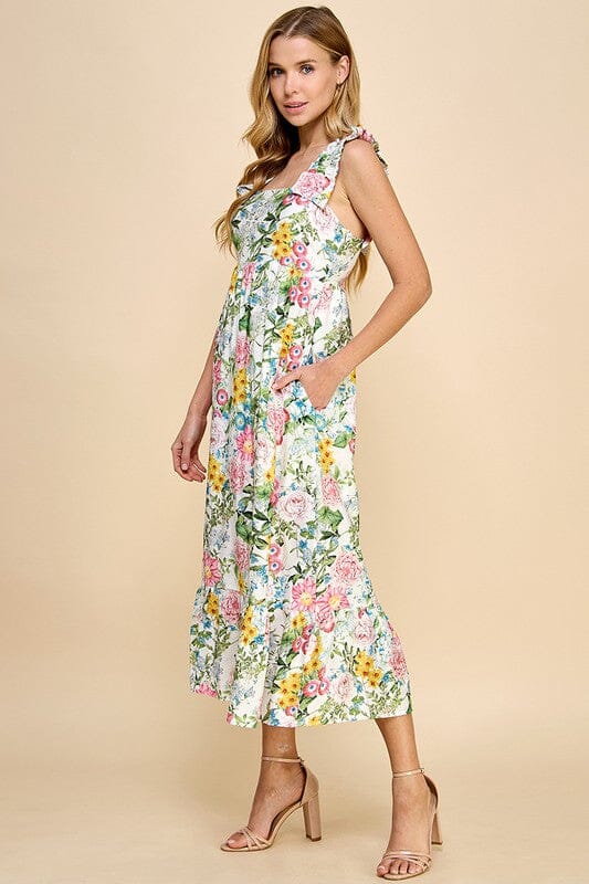 Garden Floral Midi Dress TCEC