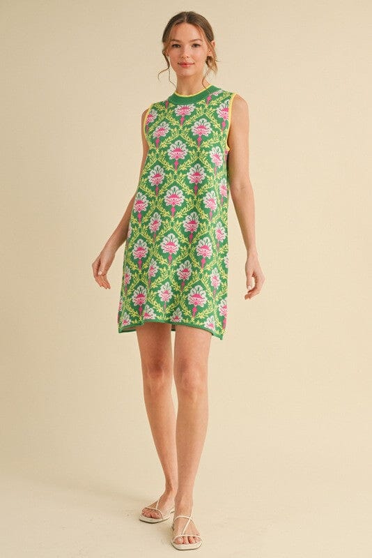 Geometric Print Knit Dress jodifil