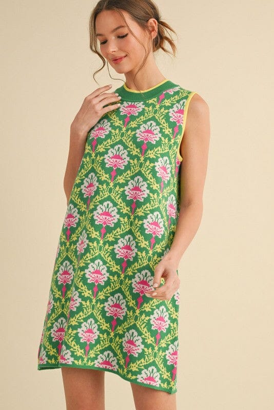 Geometric Print Knit Dress jodifil