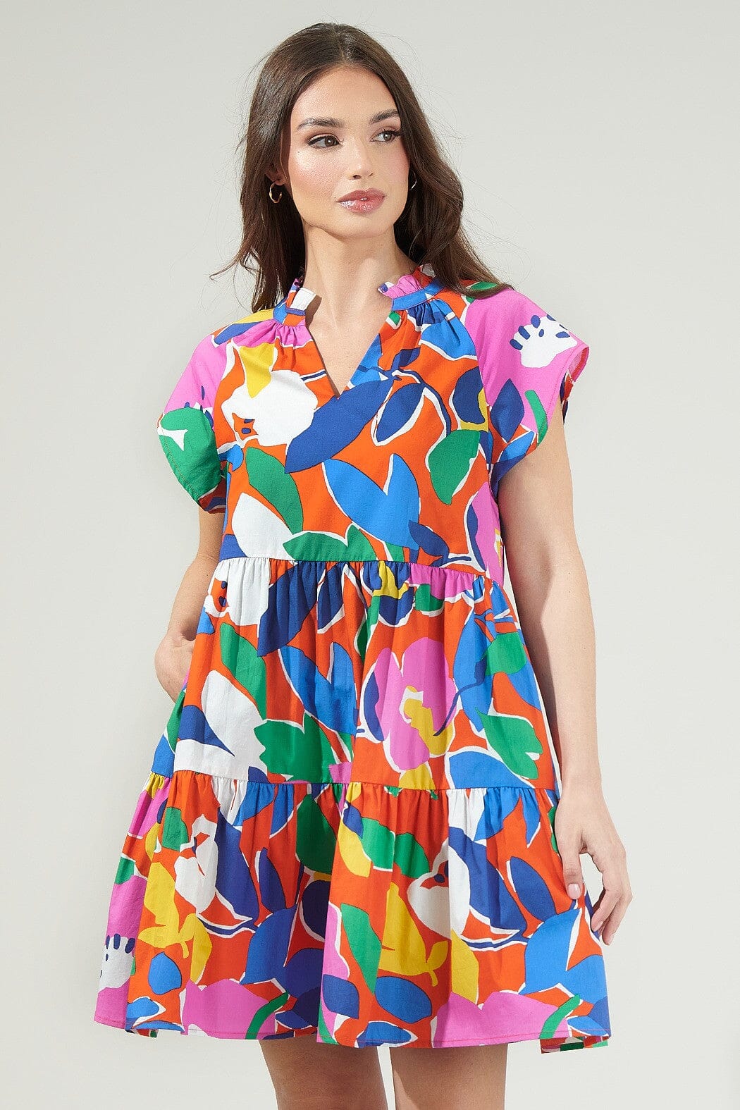 Giza Glare Floral Tiered Mini Dress – SNAP-Something New And Pretty