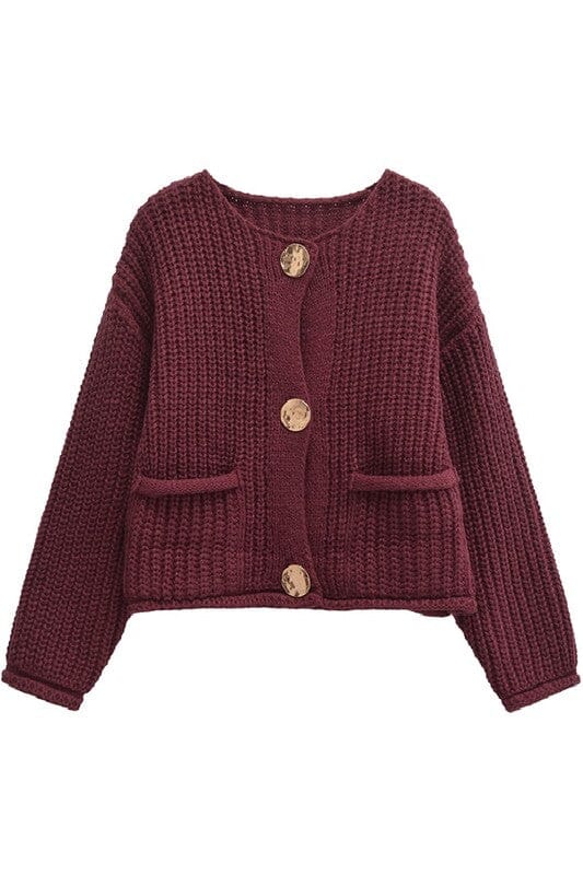 Gold Button LS Cardigan Sundayup