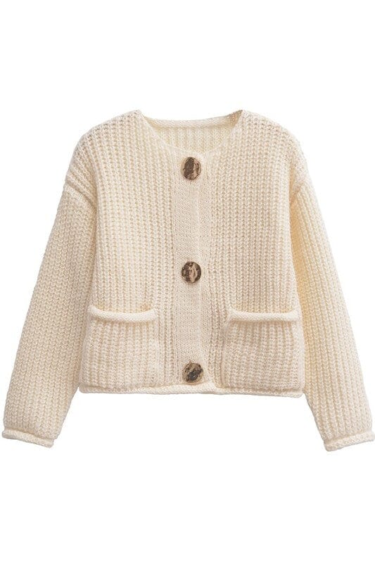Gold Button LS Cardigan Sundayup