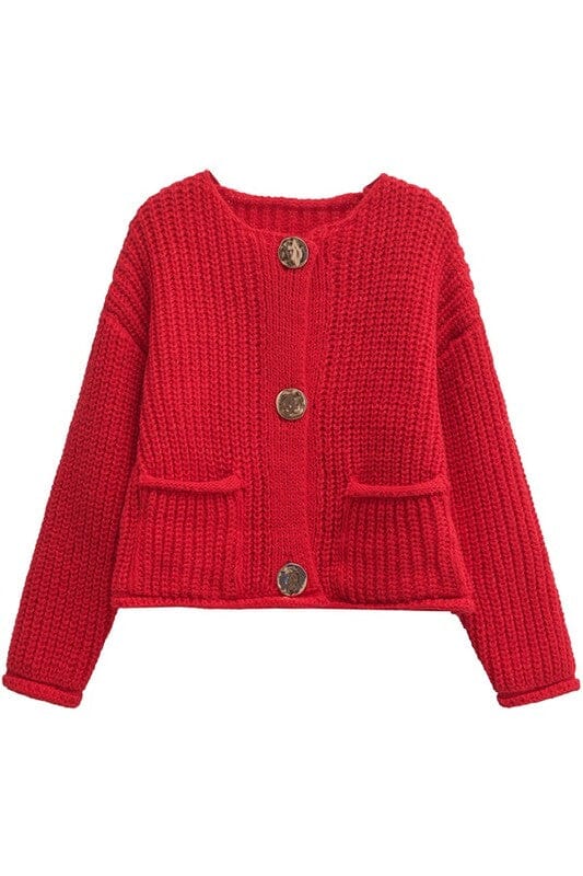 Gold Button LS Cardigan Sundayup