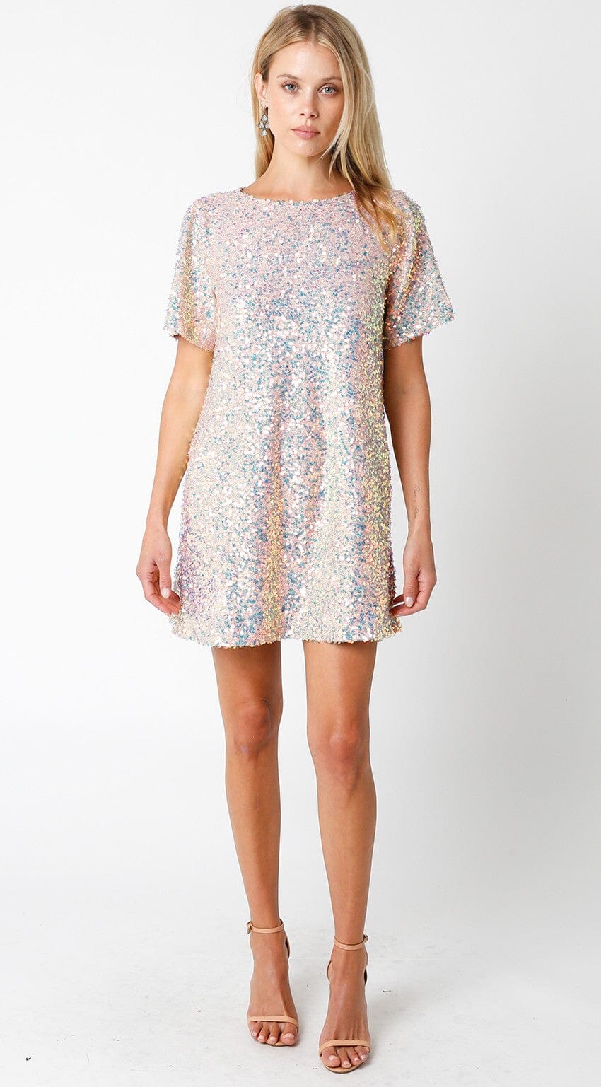 Harper Sequin Dress Olivaceous