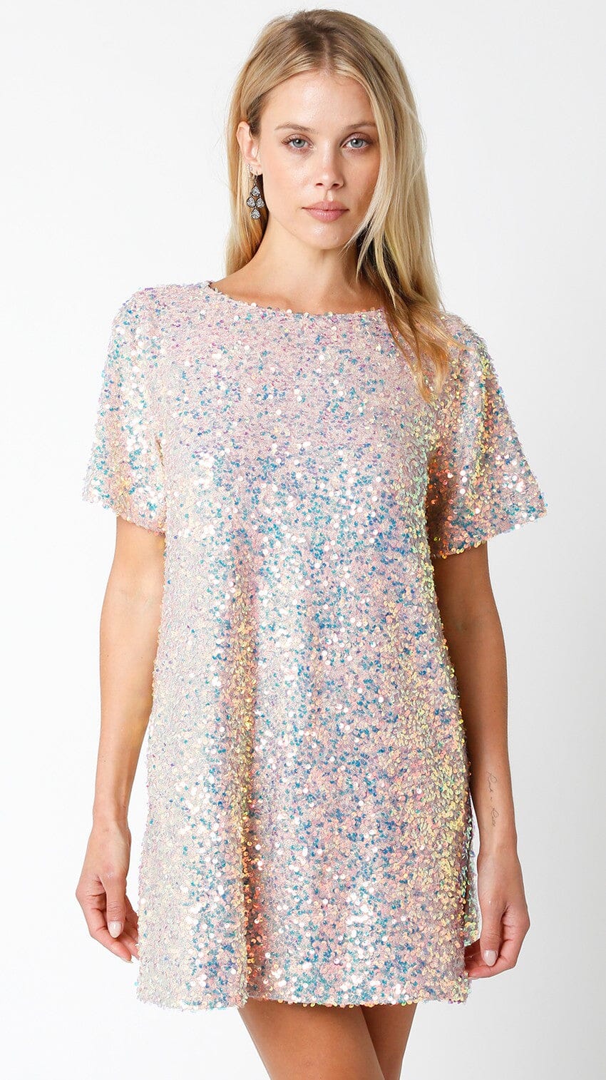 Harper Sequin Dress Olivaceous