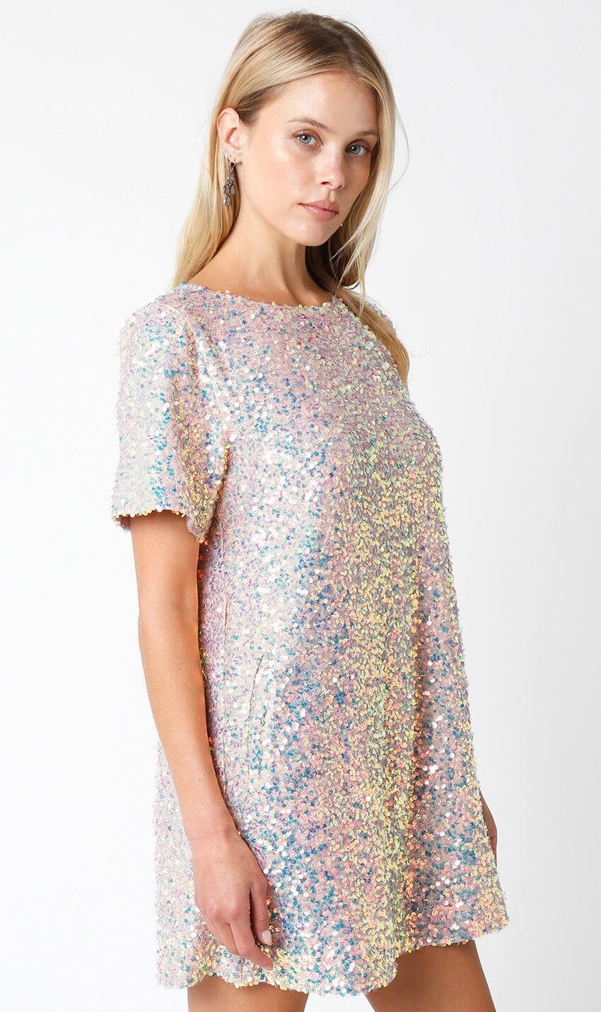 Harper Sequin Dress Olivaceous