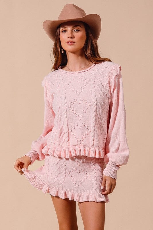 Heart Sweater Skirt Set So Me