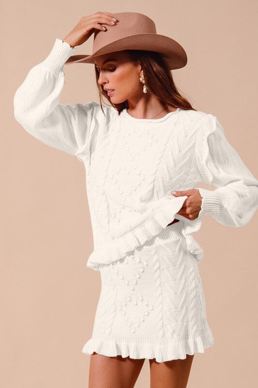 Heart Sweater Skirt Set So Me