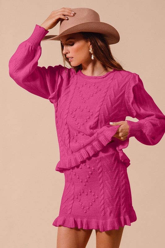 Heart Sweater Skirt Set So Me