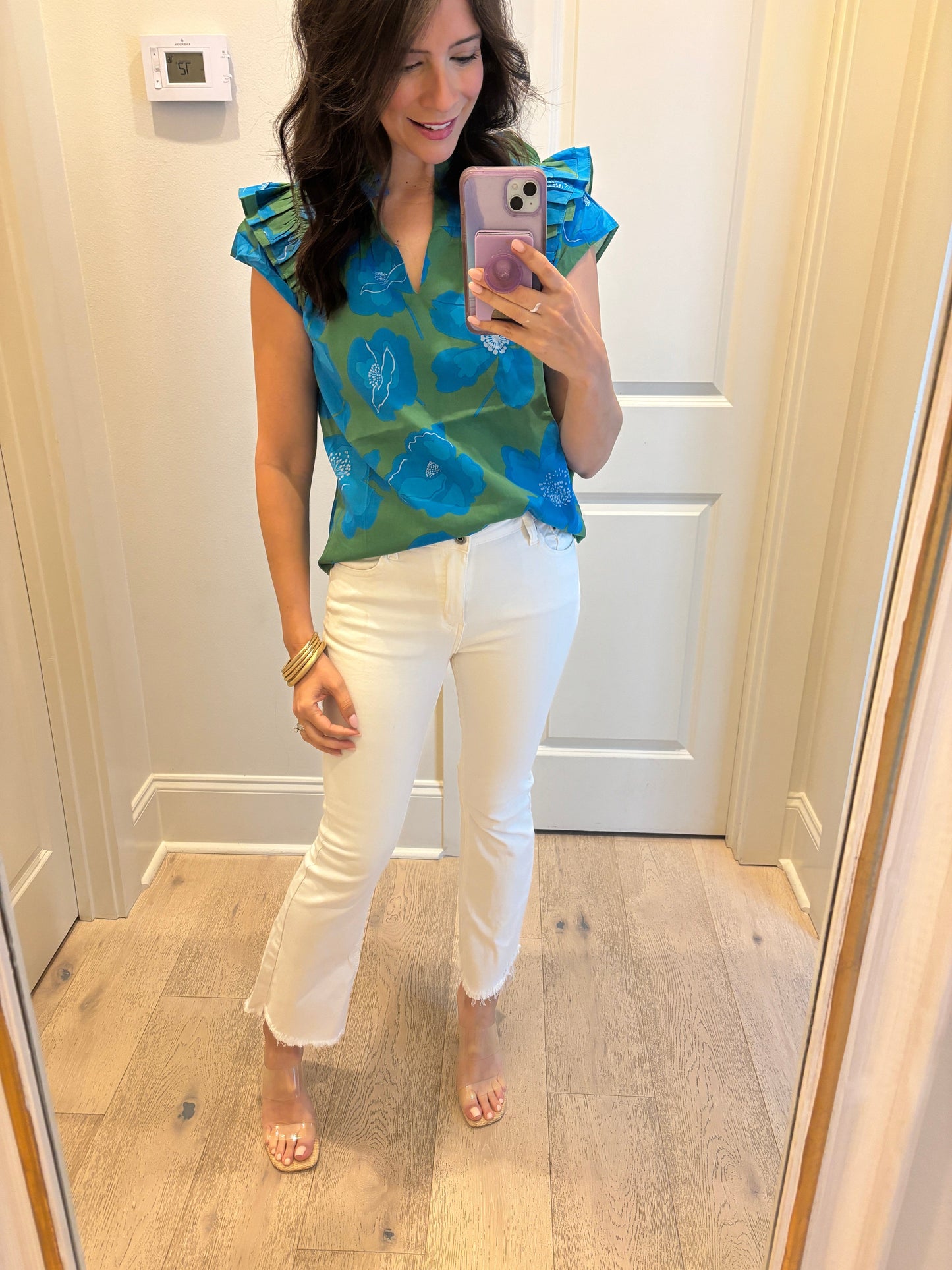 Hi-Rise White Cropped Flare Jeans Q2