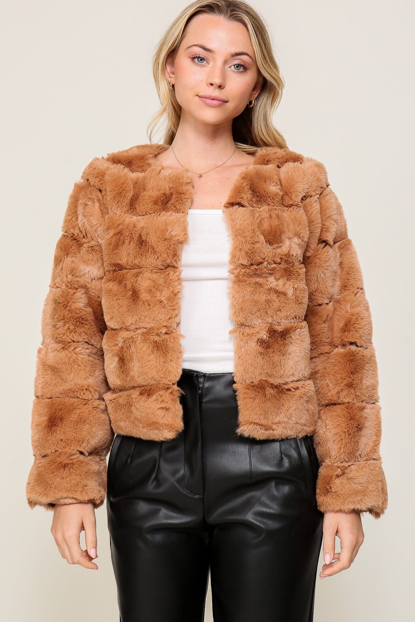 Holiday Glam Faux Fur Jacket Timing