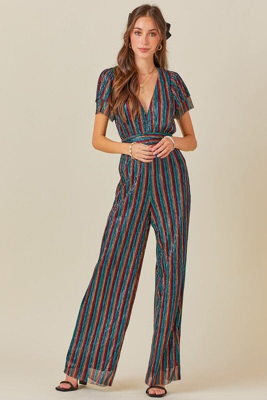 Holiday Striped Lurex Jumpsuit day + moon