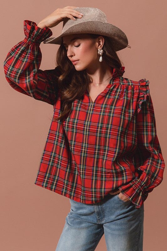 Holiday Tartan Blouse So Me
