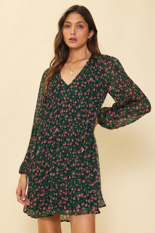 Hunter and Black Micropleat Dress skies are blue