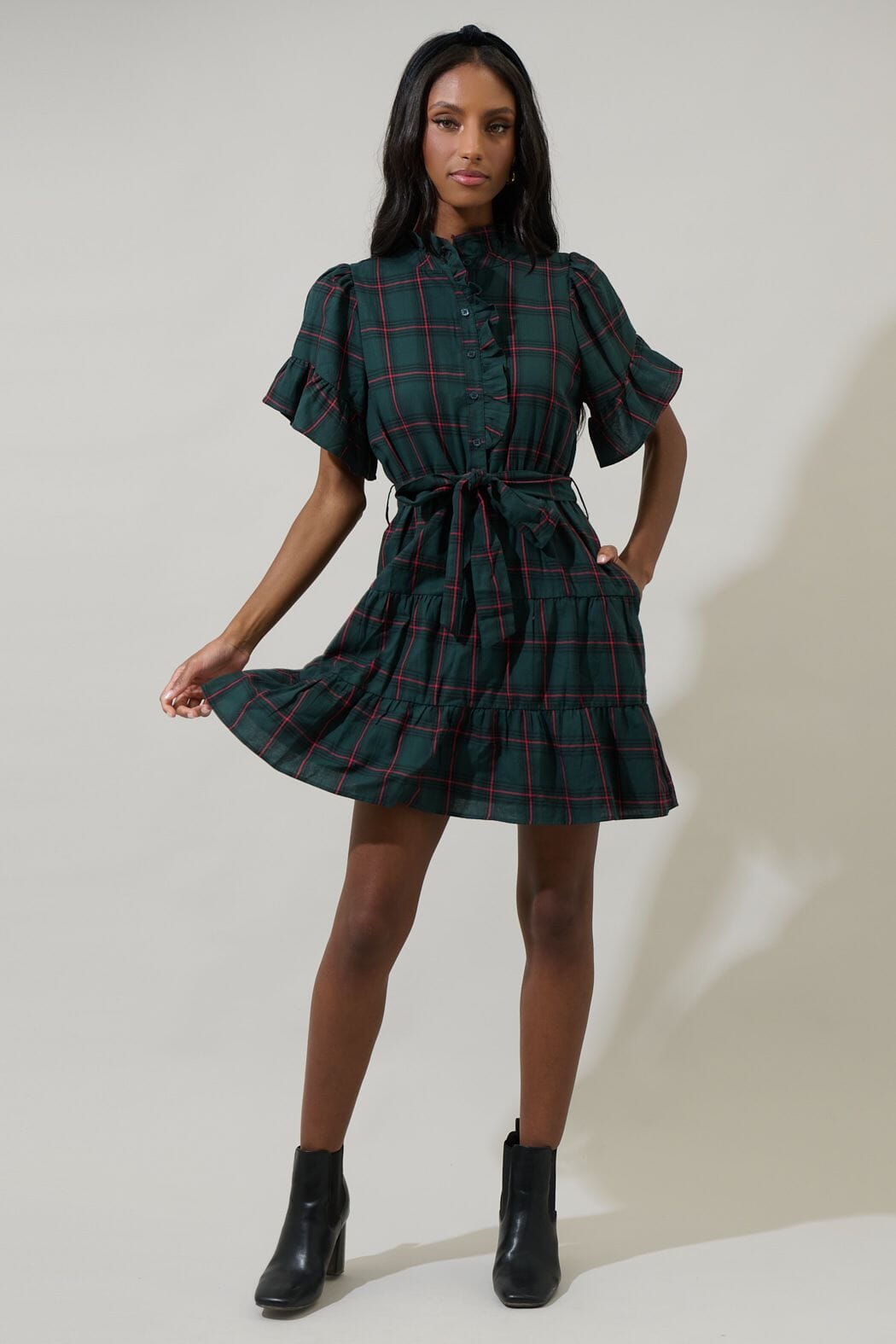 Hunter Cottonwood Plaid Dress Sugarlips