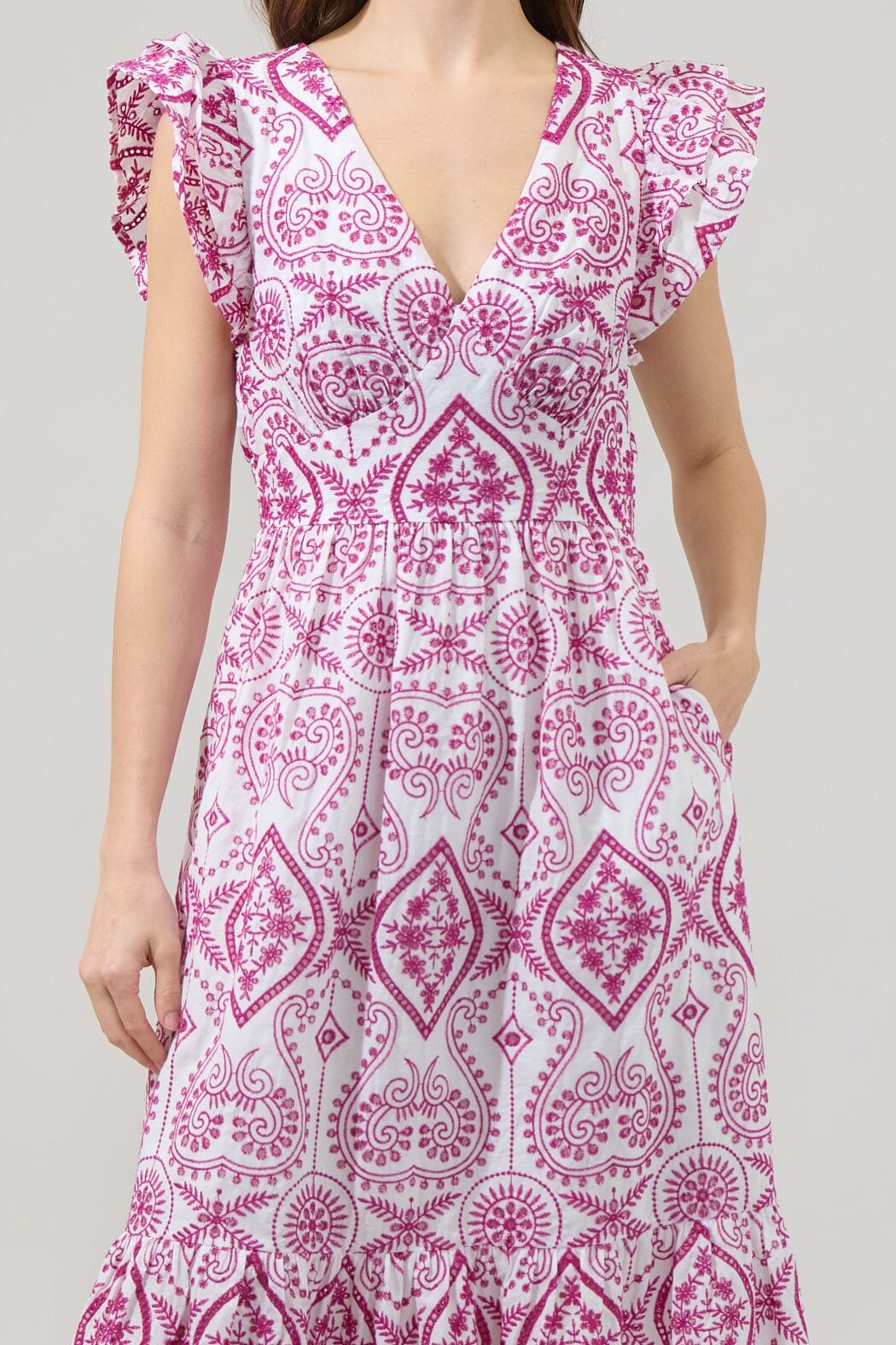 Ines Eyelet Midi Dress Sugarlips
