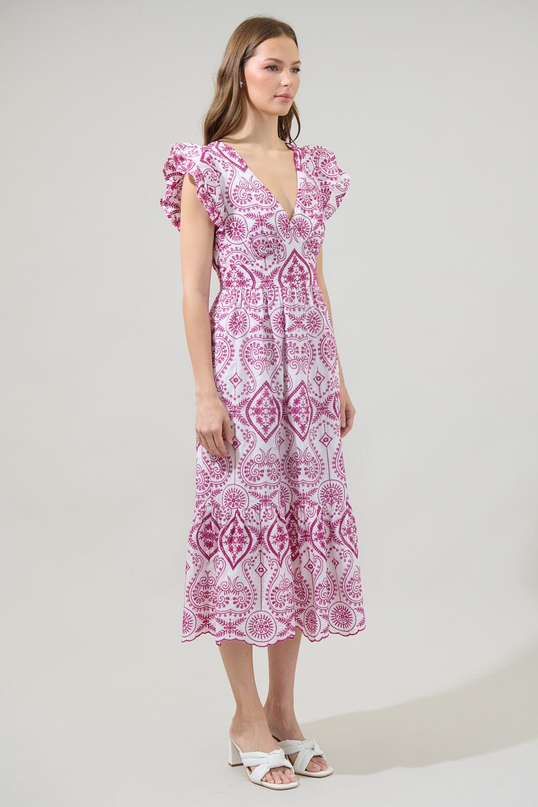 Ines Eyelet Midi Dress Sugarlips