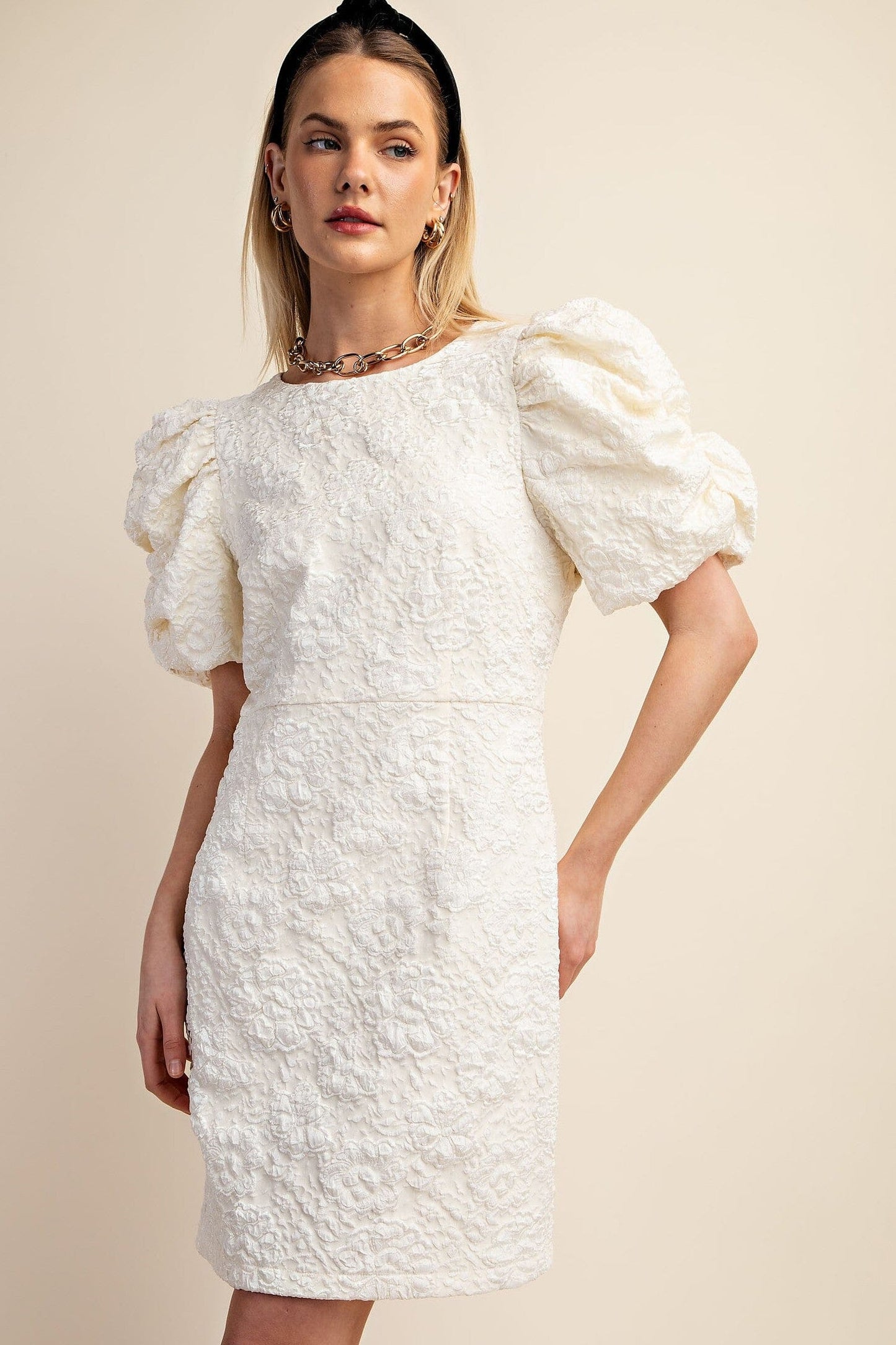 Jacquard Solid Mini Dress Gigio