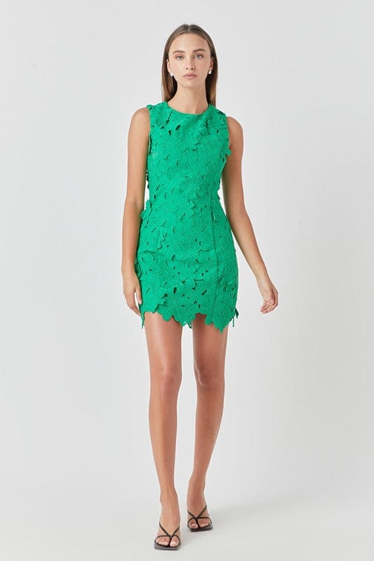 Kelly Green Floral Lace Dress Endless Rose