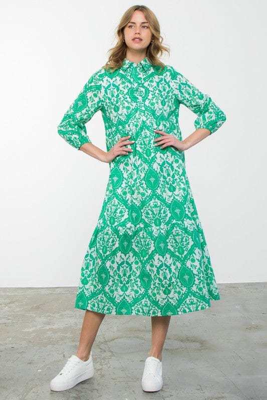 Kelly Long Sleeve Printed Maxi Dress thml