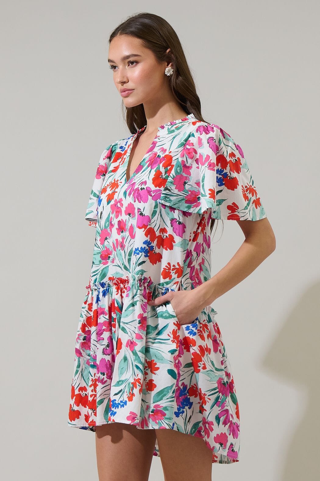 Kivia Floral Dropwaist Dress Sugarlips