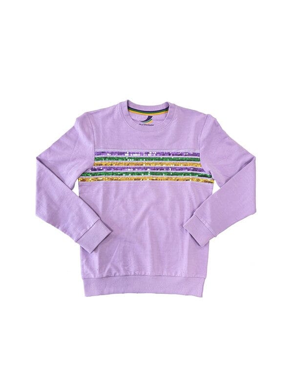 Lavender Striped Sequin LS Top mardi gras creations